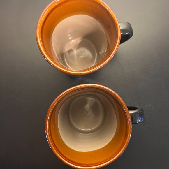 Set of 2 ROYAL NORFOLK Stoneware  Mugs ~ Greenbrier International ~ Dark Brown - Picture 7 of 9